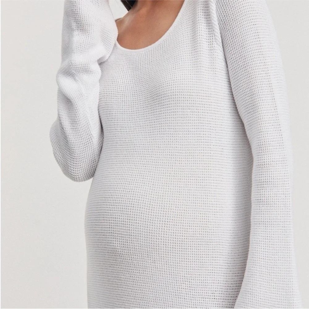 Legoe Heritage Sabine Dress White Cotton Waffle Knit Maternity Maxi Large L - Picture 13 of 14